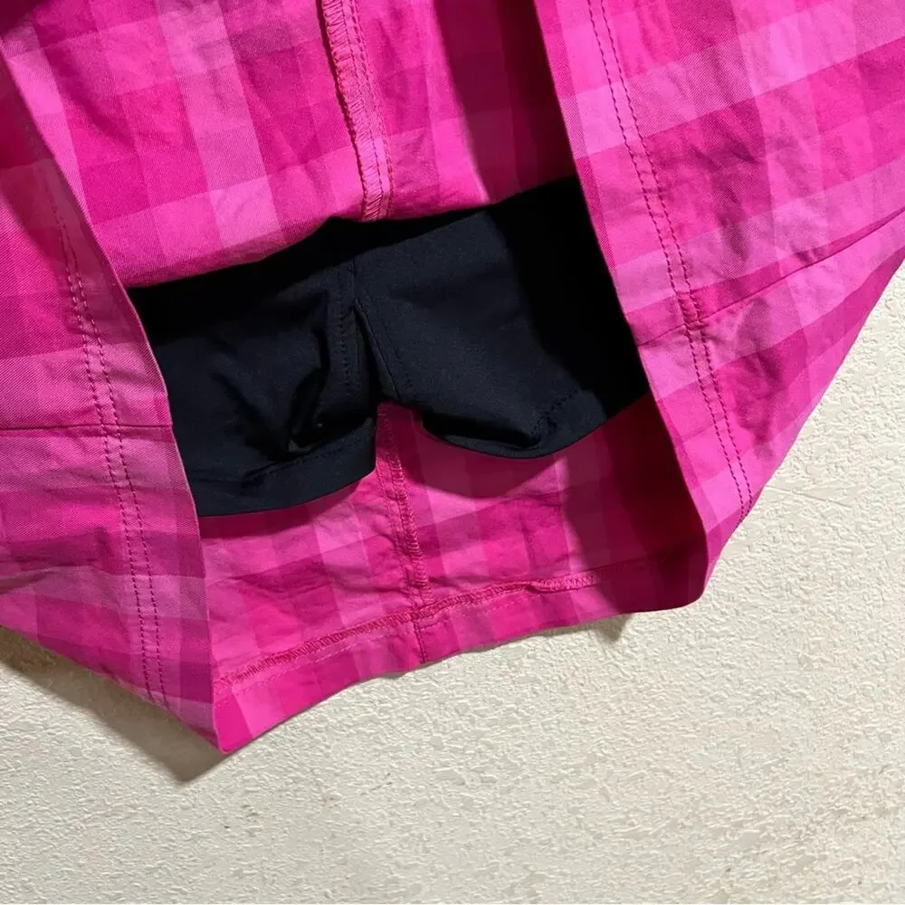 Cross Sportswear pink plaid golf skirt with shorts / skort 42